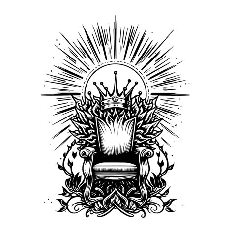 Premium Vector Royal Throne Line Art Hand Drawn Illustration