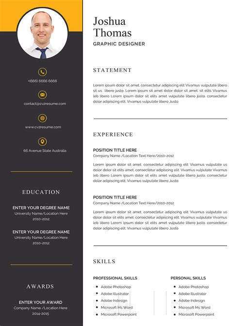 This modern free resume template has a great presentation of content. Classic Resume Template in Microsoft Word format to download