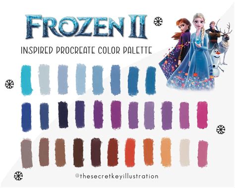 Procreate Colour Palette Frozen Ii Colour Procreate App Ipadcolor