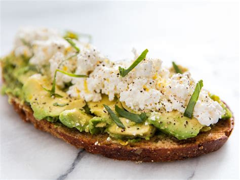 Avocado Toast With Ricotta Olive Oil Lemon Zest And