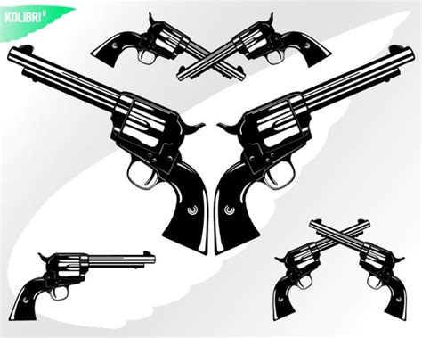 Crossed Pistols Svg Crossed Revolvers Svg Pistol Svg Etsy Canada