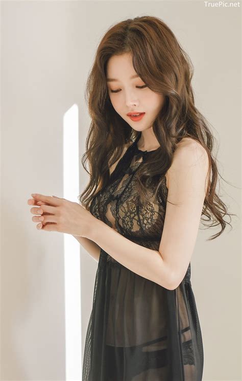 Kim Hee Jeong 2 Black Sleepwear Sets Korean Fashion And Model