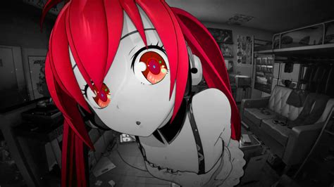 Wallpaper Black Monochrome Anime Girls Red Selective
