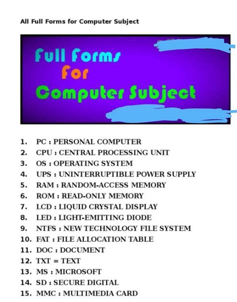 Full Form Computer Computers Related Most Important Full Form Visit