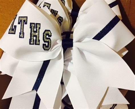 School Sports Cheer Bow Customized With School Letters Team Etsy Cheer Hair Bows Cute Cheer
