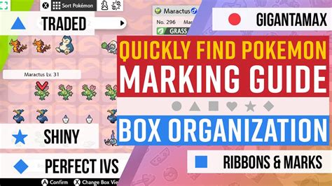 best pokemon marking guide easy sorting for home and pokemon sword shield youtube