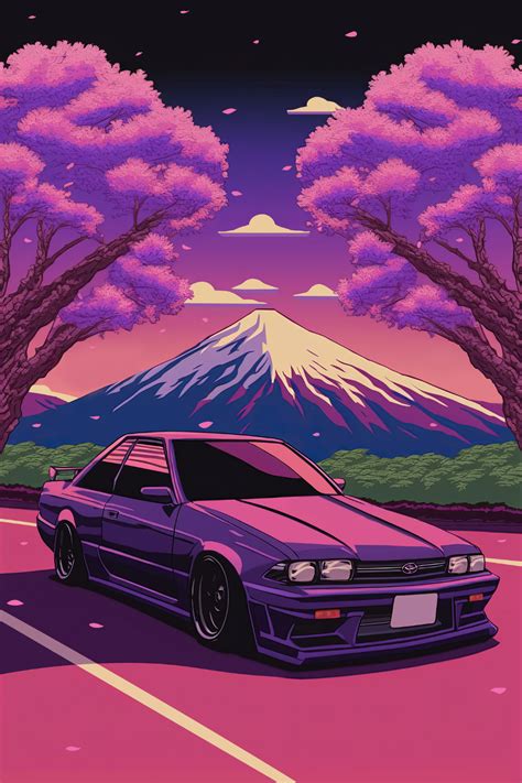 This Is An Eye Catching Artwork Created In An Anime Infused Retrowave