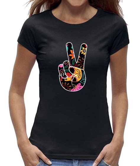 Peace Sign Hand T Shirt Vrouw Newyorkfinest