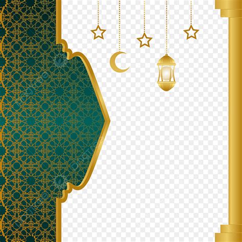 Gambar Desain Seni Vektor Perbatasan Islami Dengan Nanti Untuk Bingkai