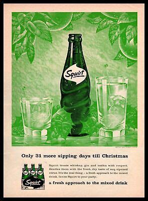 Squirt Soda Bottle Pack Christmas Cocktails Mixed Drinks Vintage Print Ad EBay