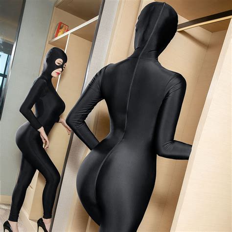 Full Body Lycra Spandex Zentai Jumpsuit Zipper Party Skin Tight Catsuit Unitard Ebay