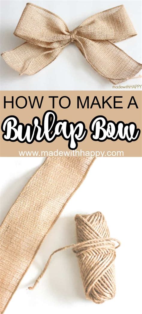 How To Make A Burlap Bow Tutorial Burlap Bow Bow Diy