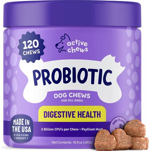 Active Chews Probiotic Digestive Health Dog Supplement 120 Count