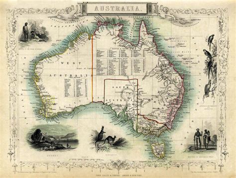Old Map Of Australia Antique Australia Map Print On Paper Etsy