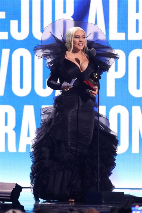 Christina Aguilera Gets Dramatic In Zac Posen Dress At Latin Grammys