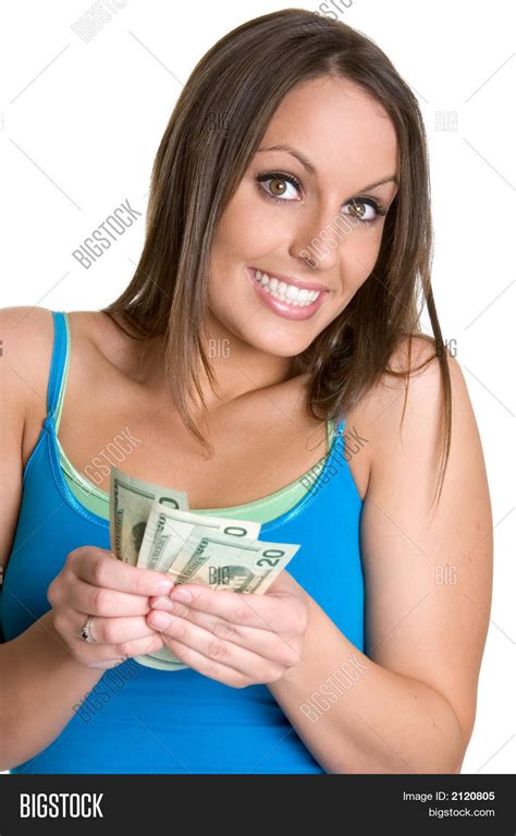 Lady Holding Money Image Photo Free Trial Bigstock