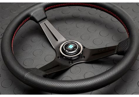 Nardi Style Steering Wheel 330mm Deep Corn Red Power Motorsport