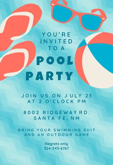 29 Cute Pool Party Invitation Ideas Summer Party Ideas Invitation