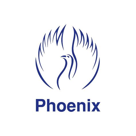 Blue Phoenix Bird Logo Vector Download