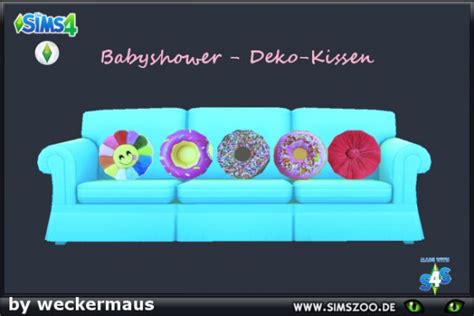 Blackys Sims 4 Zoo Baby Shower Cushion Round By Weckermaus • Sims 4