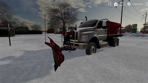 Farming Simulator 19 Plowing Gas Station With F750 Plow Truck Youtube