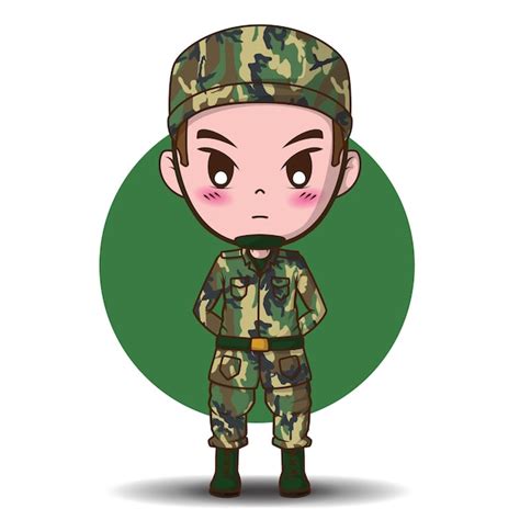 Desenho De Menino Soldado Do Exército Bonito Personagem De Desenho