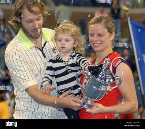 New York United States Kim Clijsters Of Belgium R Her Husband