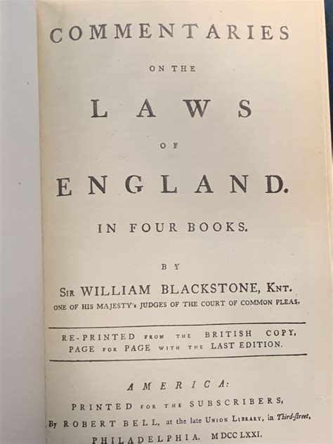 Commentaries On The Laws Of England 5 Volume Set By Blackstone Sir William Very Good