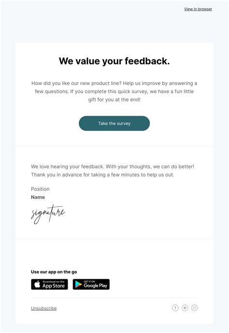 Feedback Email Template