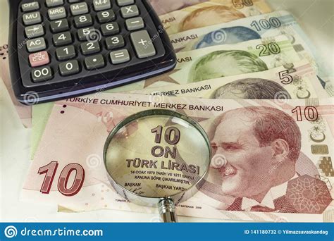 Turkish Lira Banknotes And Coin In Circulaton Stock Photo Image Of