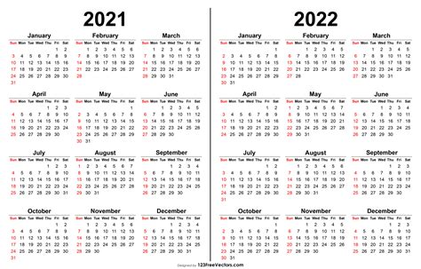 Calendar 2021 2022 Printable Calendars 2021