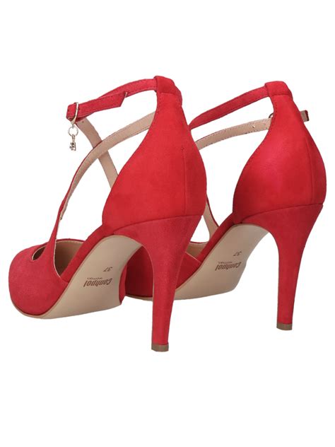 Selina Red High Heels In Fine Suede Leather Konopka Shoes