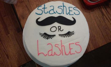 Stashes or Lashes gender reveal cake | Gender reveal cake, Baby shower gender reveal, Gender ...
