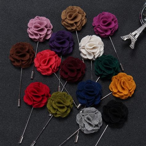 20 Pcslot Mens Wool Felt Lapel Flower Boutonniere