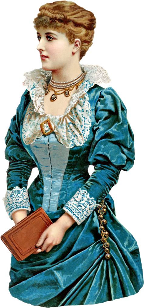 Victorian Lady In Blue Clipart