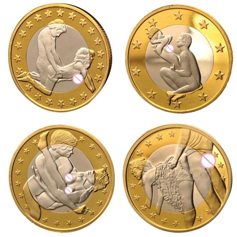 Sexy Coins 4pcslot Special Offer Sale Sex Euros Coins Gold Plated