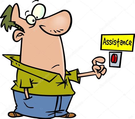 Cartoon Assistance Button — Stock Vector © Ronleishman 13951147