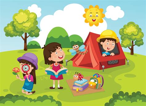 Ilustración De Vector De Campamento De Verano Para Niños 2494706 Vector