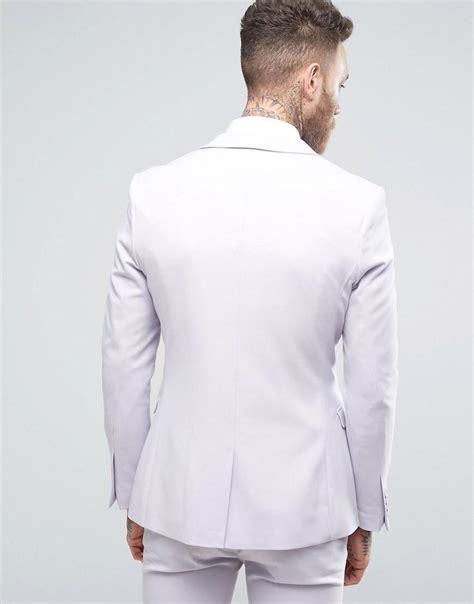 Asos Wedding Super Skinny Suit Jacket In Lilac In Purple For Men Lyst