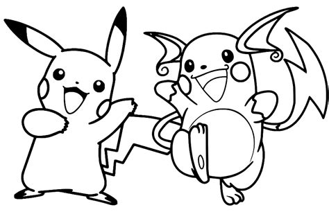 Pikachu With Raichu Coloring Page Free Printable Coloring Pages