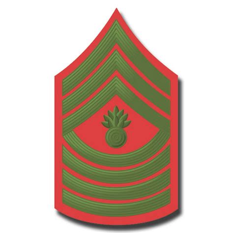 38 Inch Usmc E 9 Master Gunnery Sergeant Green Red Chevron Decal