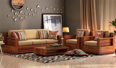 The sofa set should complement the rest of the living room interiors. Buy Marriott Wooden Sofa 3+1+1 Set (Honey Finish) Online in India - Wooden Street