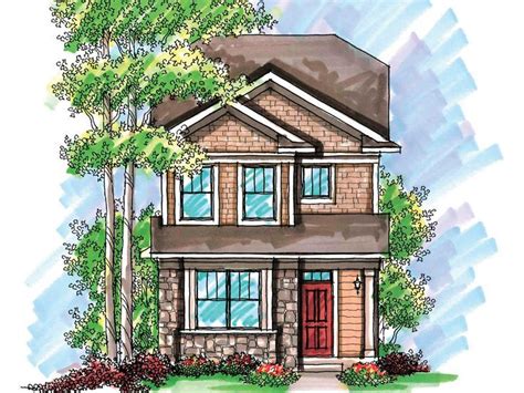 Narrow Lot Home Plan 020h 0199 Craftsman Style House