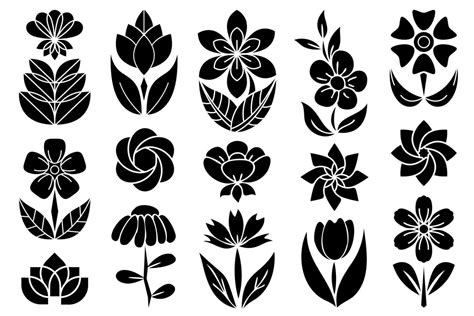 Flower Clipart Collection Laser Cut Vector Flowers For Printing And