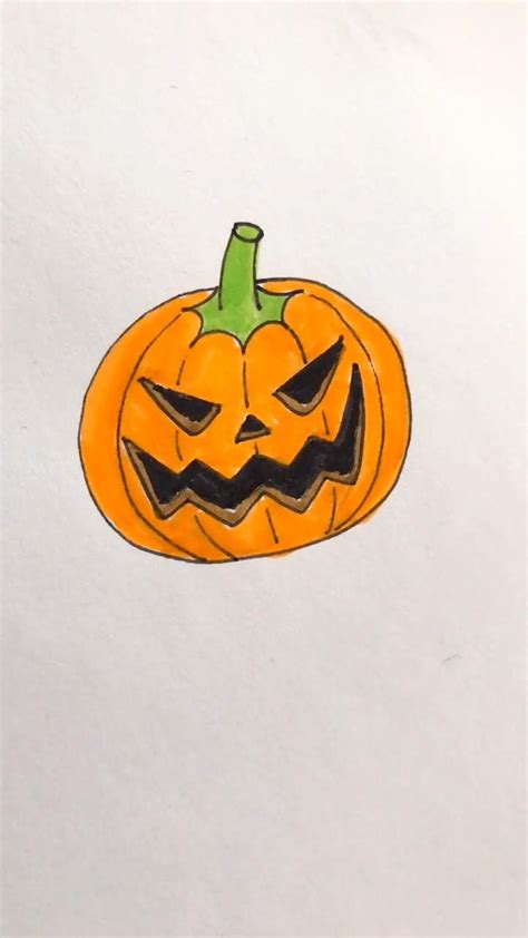 How To Draw Pumpkin For Halloween Step By Step Video Halloween Art
