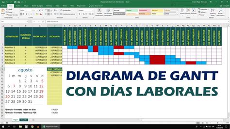 Diagrama De Gantt Con Días Laborales En Excel 💎 Youtube