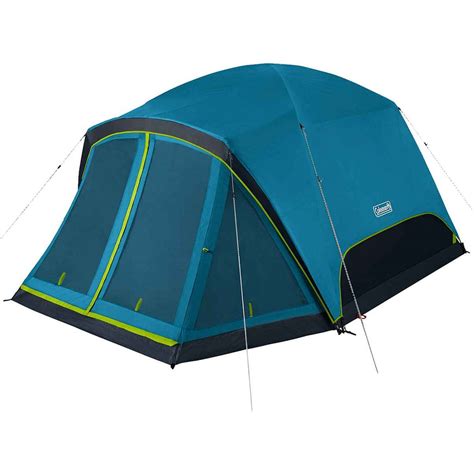Coleman Skydome 6 Person Screen Room Camping Tent With Dark Room Navy