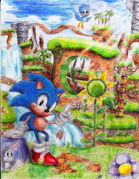 Welcome To Green Hill Zone By Poppin7581 Sonic Art Hedgehog Art