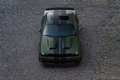 2023 Dodge Challenger Srt Hellcat Widebody Shown Here In F8 Green With Dual Carbon Stripes