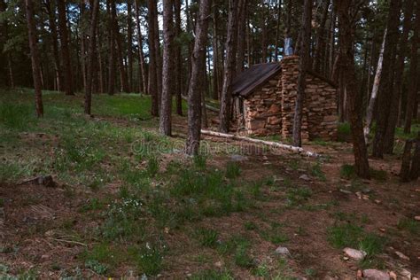 Stone Cottage In The Woods City Of Boulder Colorado Usa Stock Photo